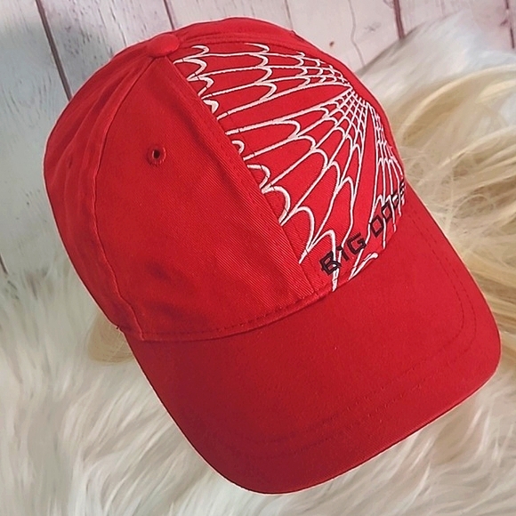 Vintage 90s Y2K Big Dogs Spider-Man Web Red Embroidered Adjustable Hat Cap - Picture 4 of 16